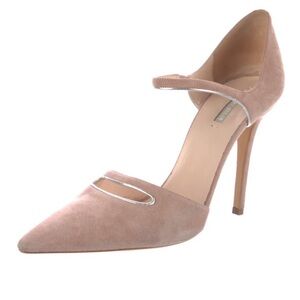 Giorgio Armani Nude Suede Leather D’Orsay Pointy Toe Pump Heels